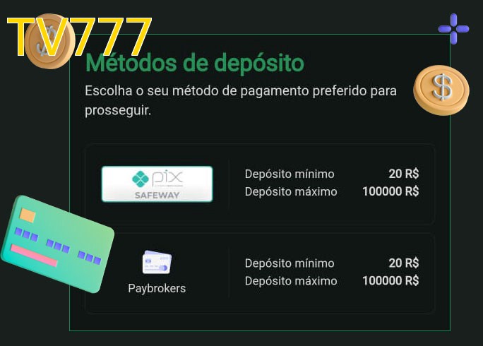 O cassino TV777bet oferece uma grande variedade de métodos de pagamento